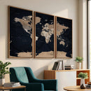 Grunge Wall Art World Map Canvas Print