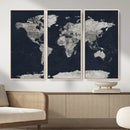 Colorful Watercolor World Map Canvas Print – Vibrant Framed