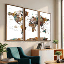 Watercolor World Map Canvas Print – Detailed Map of the