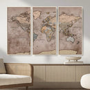 Grunge World Map Canvas Wall Art - Vintage Aged World Map by MyGreatCanvas | Canvas Wall Art Prints | Photo Prints & Wall Decor