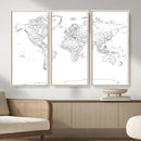 World Map Canvas Print – Framed Modern Detailed Map of the by MyGreatCanvas | Canvas Wall Art Prints | Photo Prints & Wall Decor