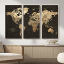 Framed World Map with Pin Canvas Print – Detailed World Map
