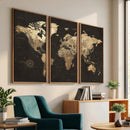 Framed World Map with Pin Canvas Print – Detailed World Map