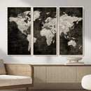Vintage World Map Wall Art Canvas Print – Framed Large Map