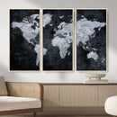 Black World Map Canvas Print – Detailed Map for Couples and by MyGreatCanvas | Canvas Wall Art Prints | Photo Prints & Wall Decor