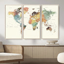 Framed World Map Wall Art Canvas Print for Living Room and by MyGreatCanvas | Canvas Wall Art Prints | Photo Prints & Wall Decor