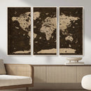 Colorful World Map Canvas Wall Art with Landmarks – Framed by MyGreatCanvas | Canvas Wall Art Prints | Photo Prints & Wall Decor