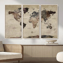 Neutral Watercolor World Map Canvas Wall Art – Framed Earth by MyGreatCanvas | Canvas Wall Art Prints | Photo Prints & Wall Decor
