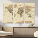 Extra Large World Map Canvas Print – Detailed Map of the by MyGreatCanvas | Canvas Wall Art Prints | Photo Prints & Wall Decor