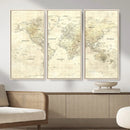 Detailed Large World Map Wall Decor Canvas Art Print by MyGreatCanvas | Canvas Wall Art Prints | Photo Prints & Wall Decor