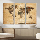 Navy Blue and Gold World Map Canvas Print – Framed Luxury by MyGreatCanvas | Canvas Wall Art Prints | Photo Prints & Wall Decor