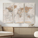 Detailed World Map Wall Art Canvas Print for Home and Office Decor by MyGreatCanvas | Canvas Wall Art Prints | Photo Prints & Wall Decor