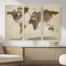 Vintage World Map Canvas Wall Art – Framed Travel Map for by MyGreatCanvas | Canvas Wall Art Prints | Photo Prints & Wall Decor