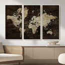 Blue World Map Canvas Wall Art – Framed Modern Travel Map by MyGreatCanvas | Canvas Wall Art Prints | Photo Prints & Wall Decor