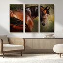 Majestic Brown Horse Wall Art Canvas Print – Framed
