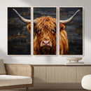 Highland Cow Wall Art Canvas Print, Rustic Farm Animal by MyGreatCanvas | Canvas Wall Art Prints | Photo Prints & Wall Decor