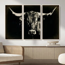 Black Bull Wall Art Canvas Print, Texas Longhorn Portrait by MyGreatCanvas | Canvas Wall Art Prints | Photo Prints & Wall Decor