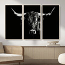 Black Bull Wall Art Canvas Print, Dark Longhorn Portrait by MyGreatCanvas | Canvas Wall Art Prints | Photo Prints & Wall Decor