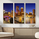 Boston Wall Art Canvas Print, Boston City Downtown Night by MyGreatCanvas | Canvas Wall Art Prints | Photo Prints & Wall Decor