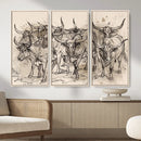 Abstract Cow Longhorn Wall Art Canvas Print for Cabin Decor by MyGreatCanvas | Canvas Wall Art Prints | Photo Prints & Wall Decor