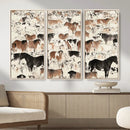 Wild Horses Wall Art Canvas Print - Abstract Farm Longhorn by MyGreatCanvas | Canvas Wall Art Prints | Photo Prints & Wall Decor