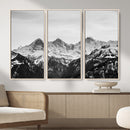 Black and White Mountain Wall Art Canvas Print, Snowy Alpine by MyGreatCanvas | Canvas Wall Art Prints | Photo Prints & Wall Decor
