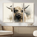 Abstract Highland Cow Wall Art Canvas Print, Rustic Farm by MyGreatCanvas | Canvas Wall Art Prints | Photo Prints & Wall Decor
