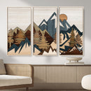 Wood Style Mountain Wall Art Canvas Print, Layered Wood by MyGreatCanvas | Canvas Wall Art Prints | Photo Prints & Wall Decor