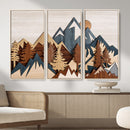 Layered Wooden Mountain Wall Art Canvas Print, Modern Rustic by MyGreatCanvas | Canvas Wall Art Prints | Photo Prints & Wall Decor