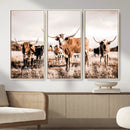 Texas Longhorn Cattle Wall Art Canvas Print, Sepia Western by MyGreatCanvas | Canvas Wall Art Prints | Photo Prints & Wall Decor