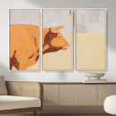 Minimal Longhorn Bull Wall Art Canvas Print, Neutral Western by MyGreatCanvas | Canvas Wall Art Prints | Photo Prints & Wall Decor