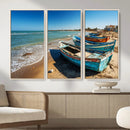 Coastal Fishing Boats Wall Art Canvas Print, Sunset Beach by MyGreatCanvas | Canvas Wall Art Prints | Photo Prints & Wall Decor