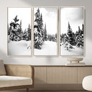 Black and White Snowy Pine Forest Wall Art Canvas Print, by MyGreatCanvas | Canvas Wall Art Prints | Photo Prints & Wall Decor