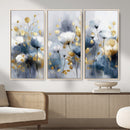 Large Abstract Flowers Wall Art Canvas Print – Gold and Blue by MyGreatCanvas | Canvas Wall Art Prints | Photo Prints & Wall Decor