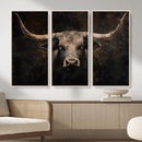 Vintage Longhorn Bull Wall Art Canvas Print – Rustic Western by MyGreatCanvas | Canvas Wall Art Prints | Photo Prints & Wall Decor