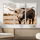 Texas Longhorn Bull Rustic Wall Art Canvas Print, Western by MyGreatCanvas | Canvas Wall Art Prints | Photo Prints & Wall Decor
