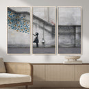 Banksy Girl with Butterflies Street Art Wall Art Canvas by MyGreatCanvas | Canvas Wall Art Prints | Photo Prints & Wall Decor