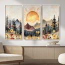 Boho Mountain Landscape Large Wall Art, Horizontal Gold by MyGreatCanvas | Canvas Wall Art Prints | Photo Prints & Wall Decor