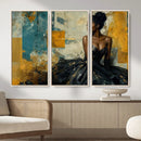 Elegant Woman Canvas Wall Art — Black Gold Gown Fashion by MyGreatCanvas | Canvas Wall Art Prints | Photo Prints & Wall Decor