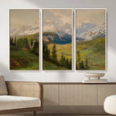 Konrad Petrides Sexten Village Canvas Print, Alpine Mountain Valley Painting, Dolomites Landscape Art by MyGreatCanvas | Canvas Wall Art Prints | Photo Prints & Wall Decor