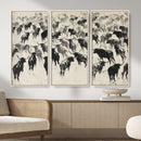 Longhorn Cattle Canvas Wall Art, Black White Stampede Ink by MyGreatCanvas | Canvas Wall Art Prints | Photo Prints & Wall Decor