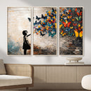 Banksy Graffiti Butterfly Girl Wall Art Canvas Print, Framed by MyGreatCanvas | Canvas Wall Art Prints | Photo Prints & Wall Decor