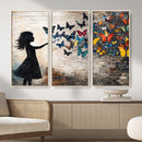 Banksy Butterfly Girl Wall Art Canvas Print, Framed Street by MyGreatCanvas | Canvas Wall Art Prints | Photo Prints & Wall Decor