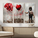 Girl Graffiti Wall Art Canvas Print, Red Balloon Heart by MyGreatCanvas | Canvas Wall Art Prints | Photo Prints & Wall Decor