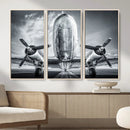 Propeller Plane Wall Art Canvas Print, Black and White by MyGreatCanvas | Canvas Wall Art Prints | Photo Prints & Wall Decor