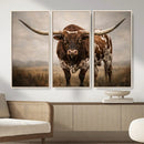 Texas Longhorn Canvas Wall Art Western Bull Desert Moody by MyGreatCanvas | Canvas Wall Art Prints | Photo Prints & Wall Decor