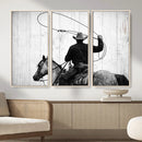 Cowboy Lasso Canvas Wall Art, Black White Western Horse by MyGreatCanvas | Canvas Wall Art Prints | Photo Prints & Wall Decor
