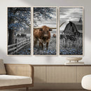 Texas Longhorn Canvas Wall Art, Rustic Farm Barn Bluebonnet by MyGreatCanvas | Canvas Wall Art Prints | Photo Prints & Wall Decor