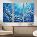 School of Fish Canvas Print | Blue Ocean Underwater Wall Art by MyGreatCanvas | Canvas Wall Art Prints | Photo Prints & Wall Decor
