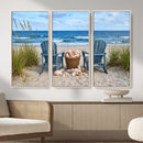 Large Beach Canvas Wall Art Coastal Adirondack Chairs Ocean by MyGreatCanvas | Canvas Wall Art Prints | Photo Prints & Wall Decor